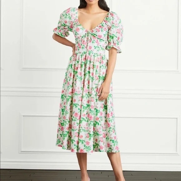 Hill House Ophelia Nap Dress NWT, Sz 16, white with roses - Picture 1 of 9